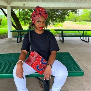 Ankara Head wrap and Clutch Matching Set